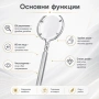 Луксозна увеличителна ръчна лупа мощно увеличение 8X с дръжка стъклена за четене книги вестници , снимка 6