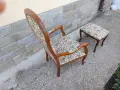 Кресло с табуретка - старинни , снимка 1