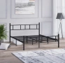 Метално легло (кариола) от ковано желязо Mobpazar 160x200 см, Черно, снимка 3