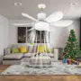 Модерна вентилаторна лампа с форма на цвете, LED осветление, дистанционно, 40W, 1200 лумена, снимка 11