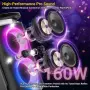 TPBEAT Преносима Bluetooth парти колонка 160W Peak с LED светлини и мощен бас, снимка 5