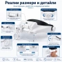 Увеличителна часовникарска лупа за глава око очила с LED осветление светлина лампа бижутери мощна, снимка 7