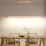 LED дървена висяща лампа/полилей 130 см с дистанционно управление димируемо осветление за трапезария, снимка 8
