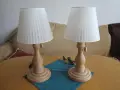 Комплект настолни /нощни/ лампи от стругован дъб , снимка 1