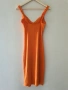 Zara оранжева рипсена миди рокля размер S дамска bodycon рокля, снимка 3