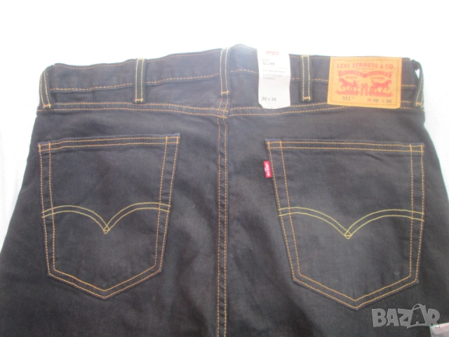 LEVI'S 511 SLIM нови, с етикет черни мъжки дънки размер 38x36., снимка 3 - Дънки - 54654922