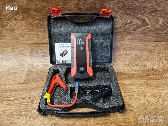 Многофункционално стартерно устройство за кола (Jump Starter) – Външна батерия с LCD дисплей, Пълен , снимка 8 - Аксесоари и консумативи - 55259592