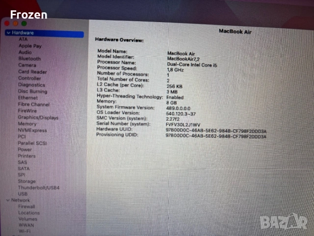 Apple Macbook air 13 , снимка 6 - Лаптопи за работа - 54592969