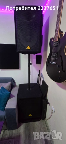​Професионална Озвучителна Система Behringer (Топ колони + Субуфери) + Усилвател Uniqaudio PA 1800