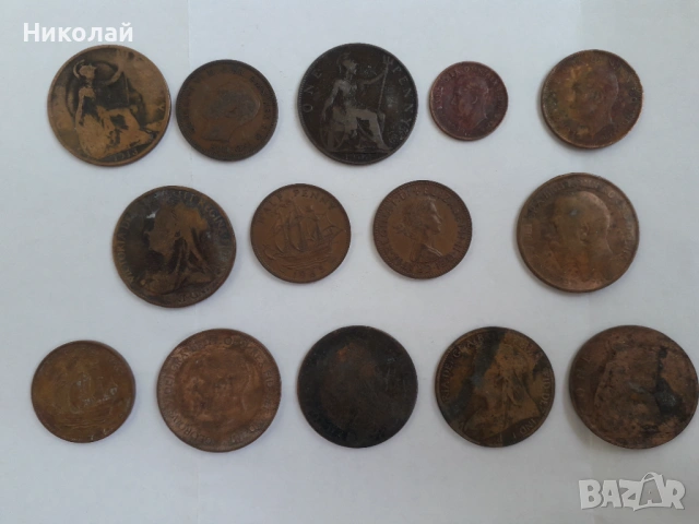 лот от 14 броя монети Великобритания.