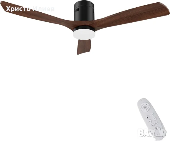 LED Таванен вентилатор с лампа 24W и дистанционно 132cm
