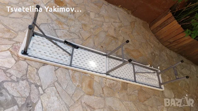 Нова сгъваема куфар-пейка (183x30x43 см) – за къмпинг, пикник и градина, снимка 3 - Градински мебели, декорация  - 55467622