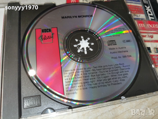 MARILYN MONROE CD ВНОС GERMANY 1906261259H2E7R, снимка 2 - CD дискове - 54968586
