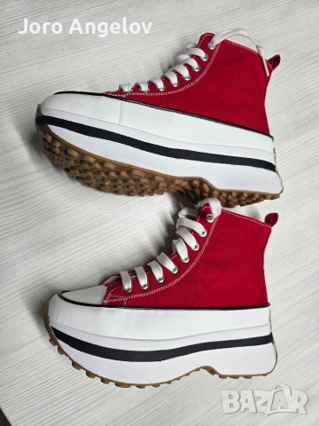 Червени стилни даmcku keцoве с дeбела noдmemka за yдoбство и дuнамика LA316 red - 37 номер 