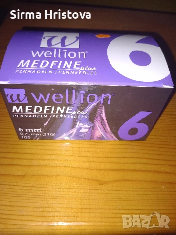 Нови Игли за инсулинови писалки Wellion MEDFINE plus 6 mm (100 бр.)