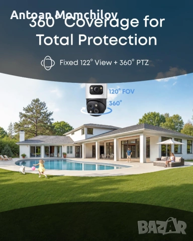 PoE камера eufy Bullet-PTZ Cam S4 4K 360 AI Tracking, снимка 5 - IP камери - 54827792