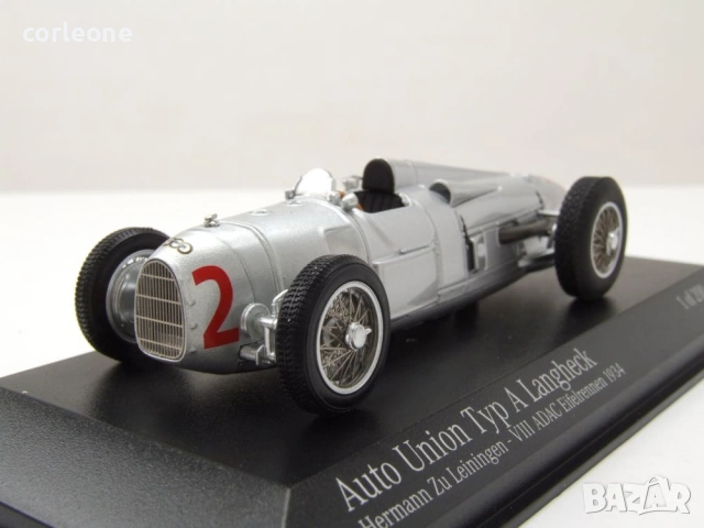 Auto Union Typ A Langheck n2 VIII ADAC Eifelrennen 1934 Hermann zu Leiningen - мащаб 1:43 Minichamps