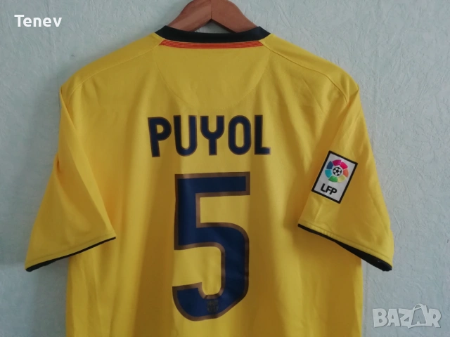 Barcelona Puyol Nike 2008-2009 оригинална жълта тениска фланелка Барселона Карлес Пуйол, снимка 3 - Тениски - 43849121