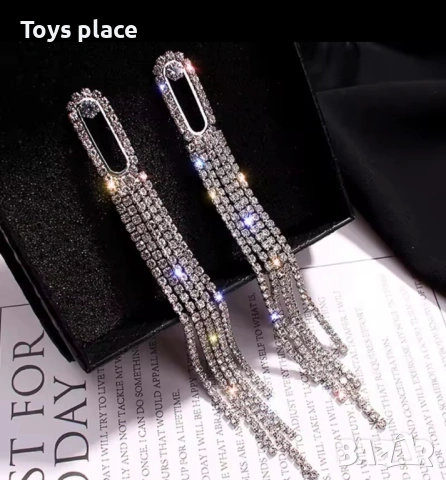 Елегантни бижута с блясък – обеци и колие/чокър с кристали ✨, снимка 2 - Обеци - 51623603