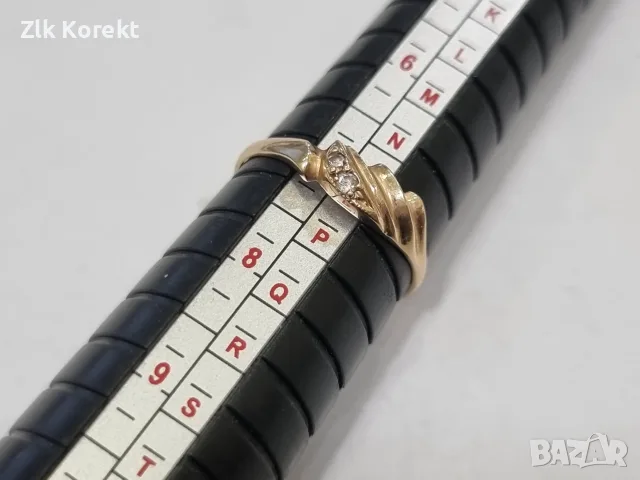 Дамски златен пръстен с ковани камъни, снимка 6 - Пръстени - 55492854