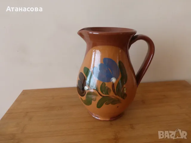 Керамична кана ваза Бусинска керамика 1980 г, снимка 2 - Декорация за дома - 55416840