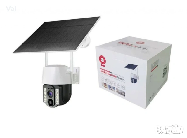 WiFi соларна камера 4G SIM карта, 8MP V380 VC3-4G, снимка 2 - IP камери - 55163686