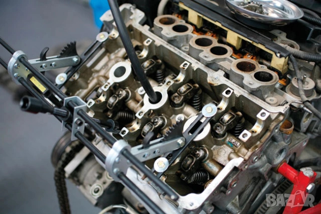 Оригинал LASER Английски Универсален К-т 10-в-1 СКОБИ за Пружини Клапани Мотори Бензин Дизел БАРТЕР, снимка 5 - Куфари с инструменти - 54176069