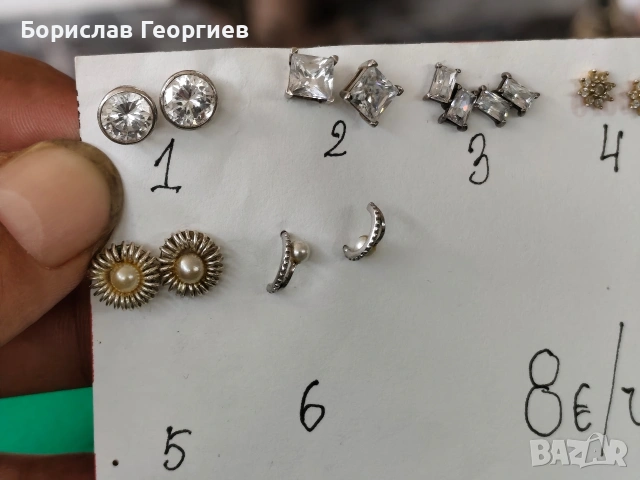 Сребърни обеци 925 10 чифта, снимка 2 - Обеци - 32205314