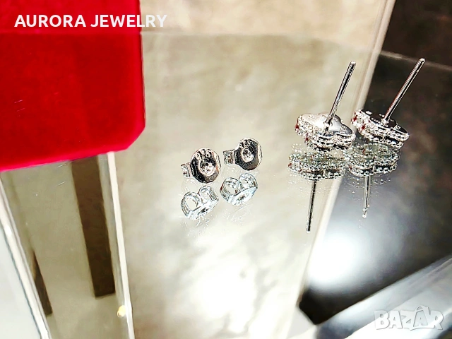 Van Cleef & Arpels VCA Silver Clear Sweet Alhambra Дамски Обеци, снимка 6 - Обеци - 54422509