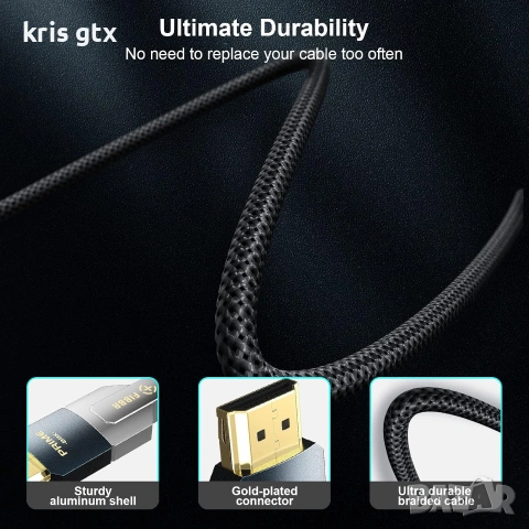 FIBBR 8K Fibre Optic HDMI 2.1 Cable 10M 48Gbps HDMI Cable, снимка 7 - Кабели и адаптери - 55073619