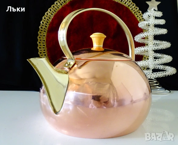 Меден чайник,кана,чиста червена мед 1 л. , снимка 10 - Антикварни и старинни предмети - 54555526