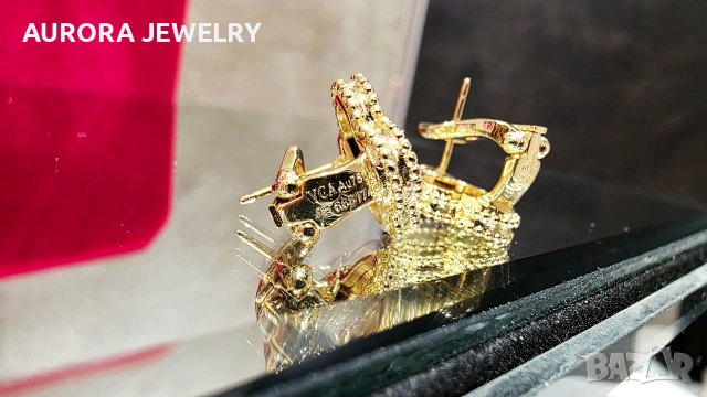 Van Cleef & Arpels VCA Gold Clear Vintage Alhambra Clips Clover Дамски Обеци, снимка 6 - Обеци - 54603212
