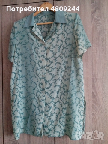 Зелено дълго копринено сако - къс ръкав №54, снимка 4 - Сака - 54328682