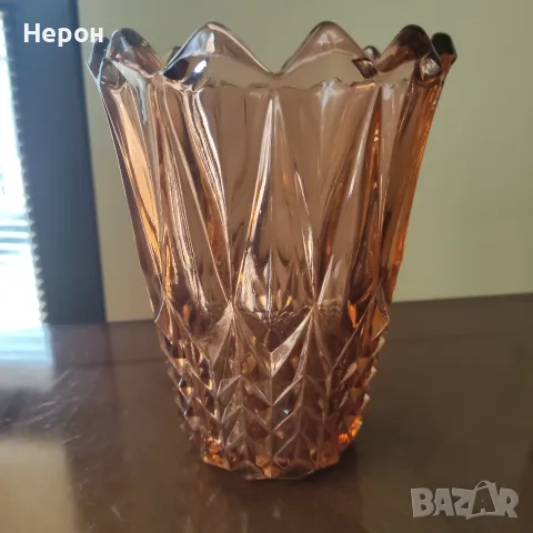 Стъклена ваза цветна, снимка 7 - Вази - 55427229