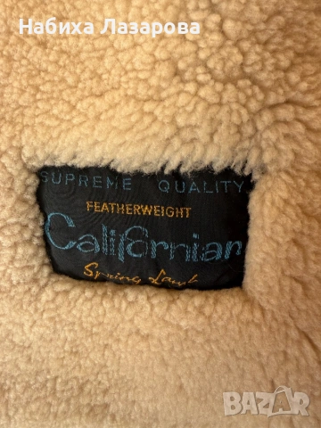 Мъжко палто, агнешка кожа, винтидж Californian, снимка 3 - Палта - 54286556