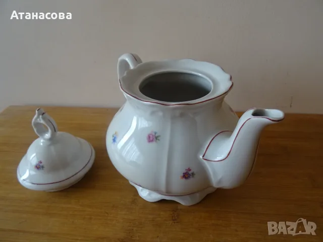 Чайник и захарница Барок български порцелан Сталин Видин 1957 г, снимка 5 - Аксесоари за кухня - 55413608