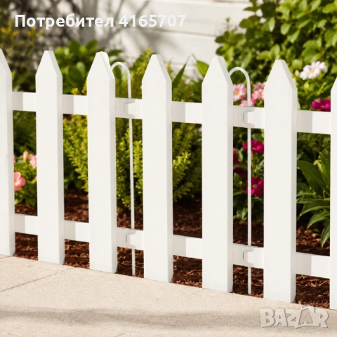 Декоративна градинска ограда 300 см – комплект 10 бр. бели PVC панели 30x30 см, устойчива на UV лъчи, снимка 5 - Градински мебели, декорация  - 54823722