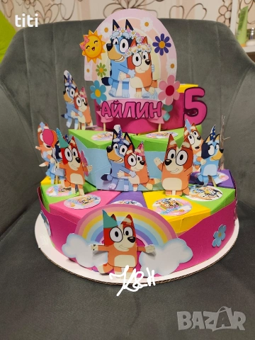 Картинена торта Блуи и Бинго 