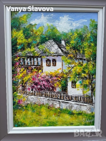 “Пукна пролет” - маслена картина, с рамка, снимка 6 - Картини - 54400465