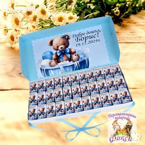 Кутия с персонализирани шоколадови бонбони, снимка 6 - Други - 55114334