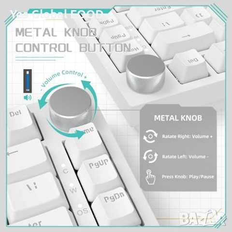 Ajazz AK820 механична клавиатура 75% Hot Swap , снимка 3 - Клавиатури и мишки - 54944907