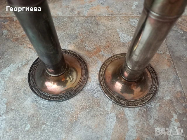 Два посребрени свещника , снимка 2 - Декорация за дома - 54824044