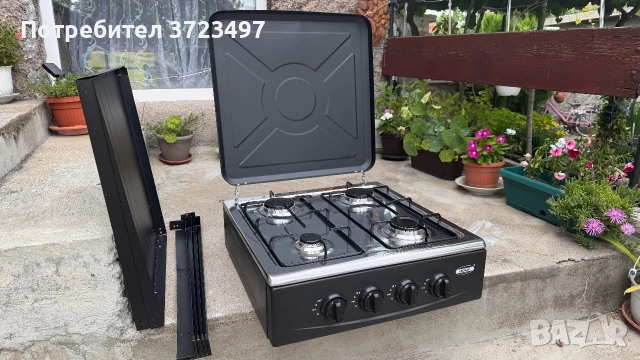Газов котлон  BOKO 4-ка със рафтове, снимка 2 - Газови котлони - 55070496
