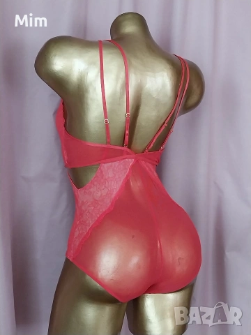 М Червено,еластично дантелено боди, снимка 5 - Бельо - 54061612