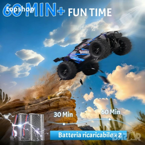 Чисто нова бърза RC Количка с Дистанционно 1:18 40км/ч BAZADER 4WD – Цвят: Син  , снимка 4 - Коли, камиони, мотори, писти - 54786733