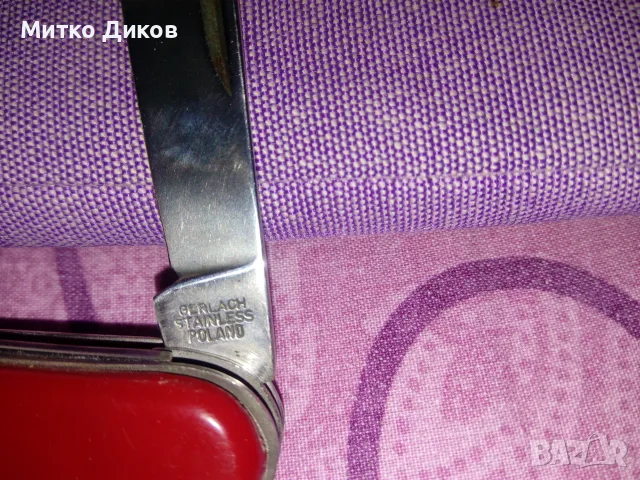 Герлах Полша винтидж марково джобно ножче с калъвче естествена кожа, снимка 6 - Ножове - 55573480