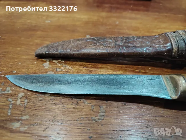 Капански нож с кания изработка от Евгени Таралежа, снимка 3 - Ножове - 55428698