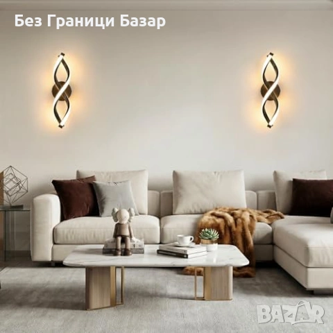 Нов Модерен LED аплик 15W 1500LM за хол спалня коридор стенна лампа LED 15W извита форма топла светл, снимка 3 - Лед осветление - 54430951