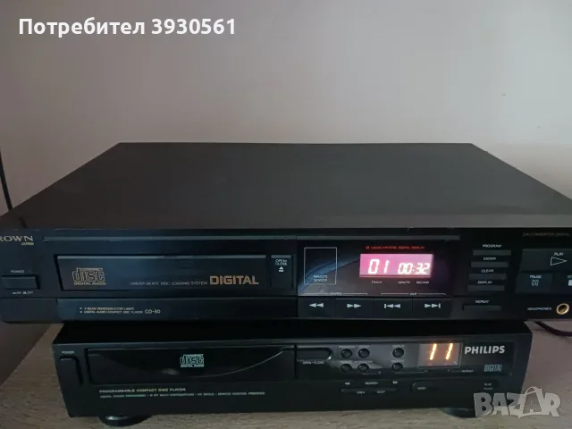 Лот два cd player philips ак 691 и crown cd 80 r
