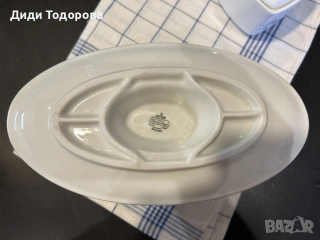 Порцеланова сосиера Bareuther Bavaria + ПОДАРЪЦИ (Нова ленена кърпа и захарница), снимка 4 - Други - 55265548